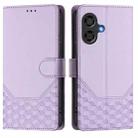 For Coolpad Cool 40i Honeycomb Embossing RFID Leather Phone Case(Light Purple) - 2