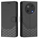 For Coolpad C16 Honeycomb Embossing RFID Leather Phone Case(Black) - 2
