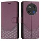 For Coolpad C16 Honeycomb Embossing RFID Leather Phone Case(Violet) - 2