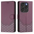 For Coolpad X100 Honeycomb Embossing RFID Leather Phone Case(Violet) - 2