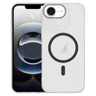 For iPhone 16e Clear PC Injection MagSafe Phone Case(Black) - 1