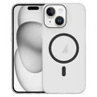 For iPhone 15 Clear PC Injection MagSafe Phone Case(Black) - 1