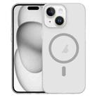 For iPhone 15 Clear PC Injection MagSafe Phone Case(Titanium Gray) - 1