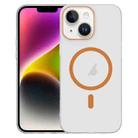 For iPhone 14 Clear PC Injection MagSafe Phone Case(Orange) - 1