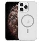 For iPhone 11 Pro Max Clear PC Injection MagSafe Phone Case(Titanium Gray) - 1
