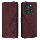 For Coolpad X100 Crossbody 3D Embossed Flip Leather Phone Case(Wine Red) - 2