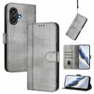 For Coolpad Cool 40i Line Splicing Buckle Retro Leather Phone Case(Grey) - 1