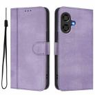 For Coolpad Cool 40i Line Splicing Buckle Retro Leather Phone Case(Purple) - 2