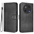 For Coolpad C16 Line Splicing Buckle Retro Leather Phone Case(Black) - 2