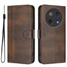 For Coolpad C16 Line Splicing Buckle Retro Leather Phone Case(Brown) - 2
