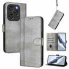 For Coolpad X100 Line Splicing Buckle Retro Leather Phone Case(Grey) - 1