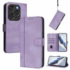 For Coolpad X100 Line Splicing Buckle Retro Leather Phone Case(Purple) - 1