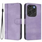 For Coolpad X100 Line Splicing Buckle Retro Leather Phone Case(Purple) - 2