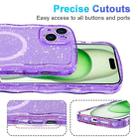 For iPhone 16 Pro Max Wave Glitter MagSafe Magnetic TPU Phone Case(Transparent Purple) - 3