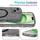 For iPhone 16 Plus Wave Glitter MagSafe Magnetic TPU Phone Case(Transparent Black) - 3
