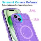 For iPhone 16 Plus Wave Glitter MagSafe Magnetic TPU Phone Case(Transparent Purple) - 2