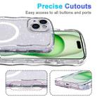 For iPhone 15 Pro Max Wave Glitter MagSafe Magnetic TPU Phone Case(Transparent White) - 3