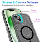 For iPhone 15 Pro Max Wave Glitter MagSafe Magnetic TPU Phone Case(Transparent Black) - 2