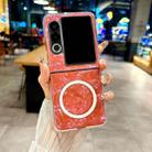 For ZTE nubia Flip2 Pearlescent Shell Texture MagSafe Phone Case(Red) - 2
