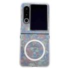 For ZTE nubia Flip2 Pearlescent Shell Texture MagSafe Phone Case(Beige) - 1