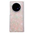 For vivo X Fold3 Magnetic Axis Pearlescent Shell Texture Phone Case(Pink Green) - 1