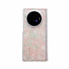 For vivo X Fold5 Magnetic Axis Pearlescent Shell Texture Phone Case(Pink Green) - 1