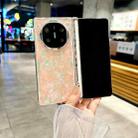 For Huawei Mate X6 Magnetic Axis Pearlescent Shell Texture Phone Case(Pink Green) - 2