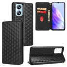 For Blackview A52 / A52 Pro Cubic Grid Texture Flip Leather Phone Case(Black) - 1