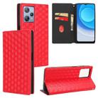 For Blackview A53 / A53 Pro Cubic Grid Texture Flip Leather Phone Case(Red) - 1