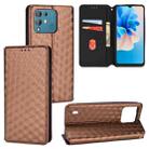 For Blackview A55 Pro Cubic Grid Texture Flip Leather Phone Case(Brown) - 1