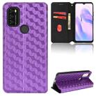For Blackview A70 Cubic Grid Texture Flip Leather Phone Case(Purple) - 1