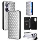 For Blackview A200 Pro Cubic Grid Texture Flip Leather Phone Case(Silver) - 1