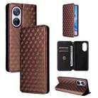 For Blackview A200 Pro Cubic Grid Texture Flip Leather Phone Case(Brown) - 1