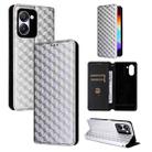 For Blackview Color 8 Cubic Grid Texture Flip Leather Phone Case(Silver) - 1
