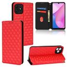 For Blackview Oscal C20 / C20 Pro Cubic Grid Texture Flip Leather Phone Case(Red) - 1