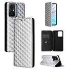 For Blackview Oscal C70 Cubic Grid Texture Flip Leather Phone Case(Silver) - 1