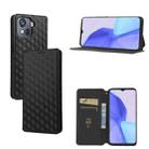 For Blackview Oscal C80 Cubic Grid Texture Flip Leather Phone Case(Black) - 1