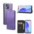 For Blackview Oscal C80 Cubic Grid Texture Flip Leather Phone Case(Purple) - 1