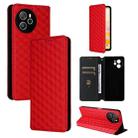 For Blackview Shark 8 Cubic Grid Texture Flip Leather Phone Case(Red) - 1