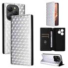 For Blackview Shark 9 Cubic Grid Texture Flip Leather Phone Case(Silver) - 1