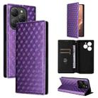 For Blackview Shark 9 Cubic Grid Texture Flip Leather Phone Case(Purple) - 1