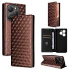 For Blackview Shark 9 Cubic Grid Texture Flip Leather Phone Case(Brown) - 1