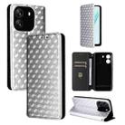 For Blackview Wave 6C Cubic Grid Texture Flip Leather Phone Case(Silver) - 1