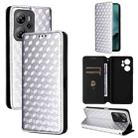 For Blackview Oscal Tiger 13 Cubic Grid Texture Flip Leather Phone Case(Silver) - 1