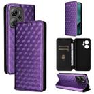 For Blackview Oscal Tiger 13 Cubic Grid Texture Flip Leather Phone Case(Purple) - 1