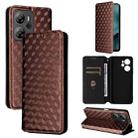 For Blackview Oscal Tiger 13 Cubic Grid Texture Flip Leather Phone Case(Brown) - 1