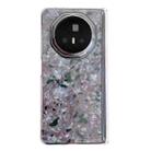 For Honor Magic V3 Magnetic Axis Pearlescent Shell Texture Phone Case(Pink Green) - 1
