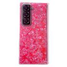For Samsung Galaxy Z Fold Special Magnetic Axis Pearlescent Shell Texture Phone Case(Red) - 1