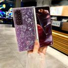 For Samsung Galaxy Z Fold Special Magnetic Axis Pearlescent Shell Texture Phone Case(Pink) - 3