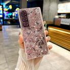 For Samsung Galaxy Z Fold Special Magnetic Axis Pearlescent Shell Texture Phone Case(Pink Green) - 2